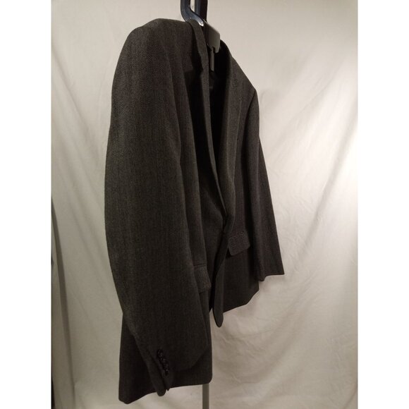 Stafford Men's Merino Wool Black/White Sport Coat Size 52R - Picture 3 of 8